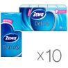 Zewa Deluxe, 10 упаковок по 10 шт., Платочки носовые бумажые Зева Делюкс, 3-х слойные