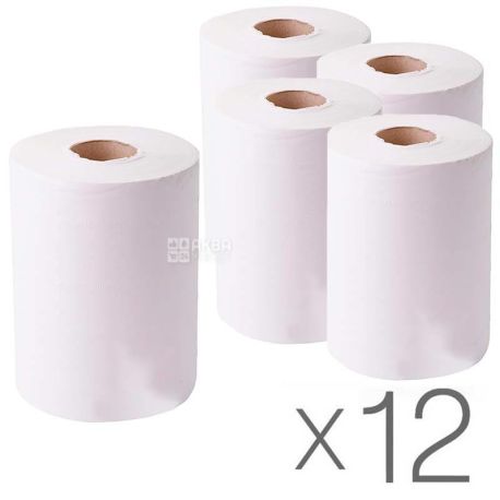 Mirus, 12 упаковок по 1 рул., Полотенца бумажные Мирус, 2-х слойные, с центральной вытяжкой, 60 м, 19х10 см