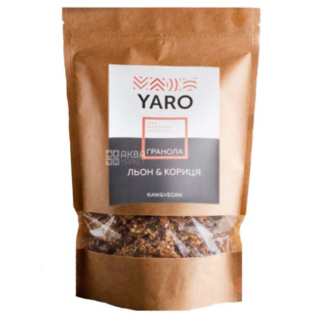 Yaro, 300 г, Гранола Яро, із зеленої гречки, насіння льону і кориця