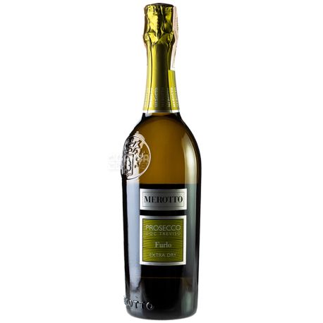 Furlo Prosecco Extra Dry, Merotto, Игристое белое вино, 0,75 л