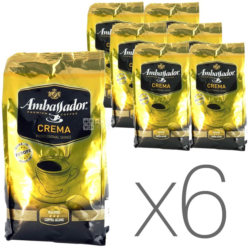 Buy Ambassador Crema, Coffee Beans, 1 kg, Packaging 6 pcs ...