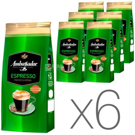 Ambassador Espresso, 1 кг, Упаковка 6 шт., Кофе в зернах Амбассадор Эспрессо