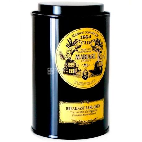 Mariage Freres, Breakfast, Earl grey, 100 г, Чай Марьяж Фрере, Завтрак, черный с бергамотом, ж/б