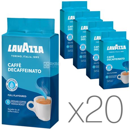 Lavazza Decaffeinato, Кава мелена без кофеїну, 250 г, Упаковка 20 шт.