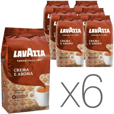 Lavazza Crema e Aroma, Кава в зернах, 1 кг, Упаковка 6 шт.