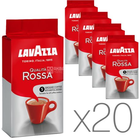 Lavazza Qualita Rossa, Кофе молотый, 250 г, Упаковка 20 шт.