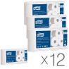 Tork Premium, Упаковка 12 шт. по 8 рул., Туалетная бумага Торк Премиум, 2-х слойная