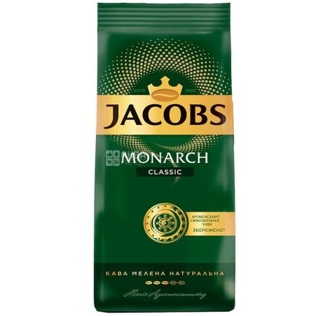 Jacobs Monarch Classic, 225 г, Кофе Якобс Монарх Классик, средней обжарки, молотый