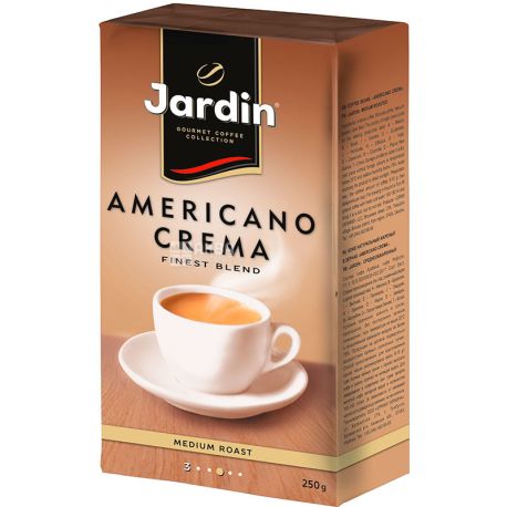 Jardin Americano Crema, 250 г, Кофе Жардин Американо Крема, светлой обжарки, молотый