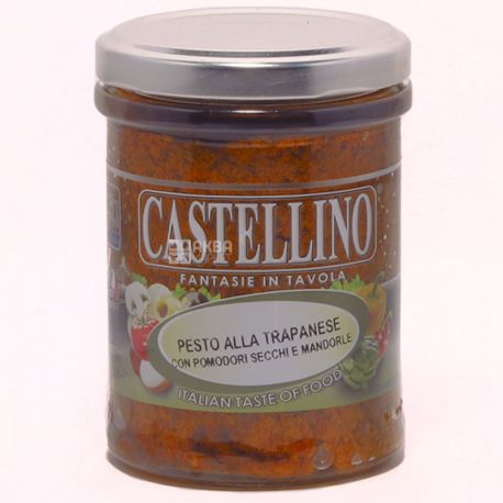 Castellino, Соус песто Трапанезе з томатами, мигдалем, базиліком, 180 г