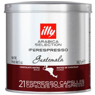  illy, Guatemala Arabica Selection, 21 х 6,7 г, Кофе Илли, Гватемала, в капсулах, ж/б