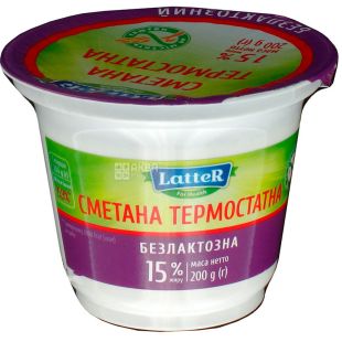 Latter, 200 г, Сметана безлактозная, 15%
