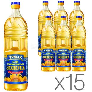 Чумак, 0,82 л, Подсолнечное масло, рафинированное, упаковка 15 шт.