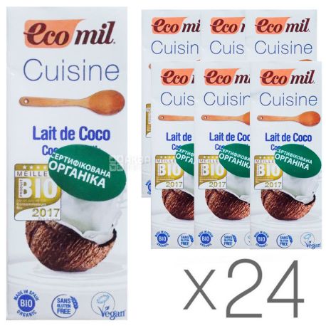 Ecomil, Cuisine Coconut, 200 ml, Ekomil, Vegetable cream, With coconut milk, Pack of 24 pcs.