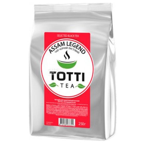 TOTTI Tea, Assam Legend, 250 г, Чай Тотті, Легендарний Ассам, чорний