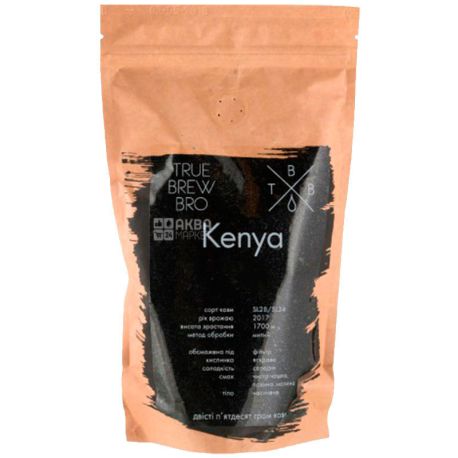 True Brew Bro Kenya, 250 г, Кофе Тру Брю Бро Кения Мутиту, средней обжарки, под фильтр 
