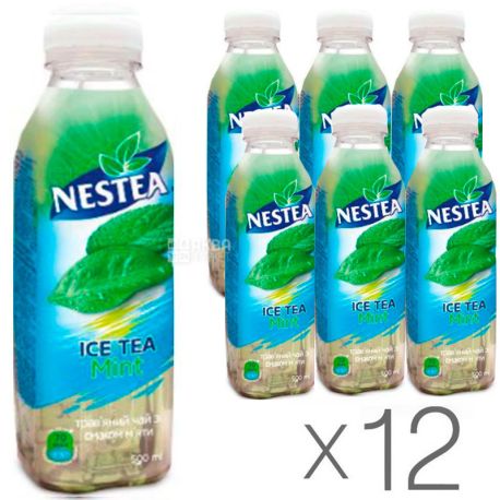 Nestea Mint, упаковка 12 шт. по 0,95 л, Чай Нести холодный травяной, Мята