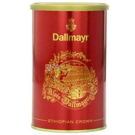 Dallmayr, Ethiopia Crown, 250 г, Кава Далмайер Ефіопія Краун, середньої обсмажування, мелений, ж/б