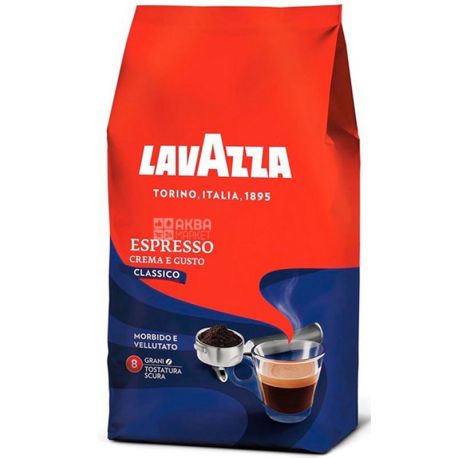 Lavazza, Crema e Gusto, 1 кг, Кава Лаваца, Крема Густо, темного обсмаження, в зернах