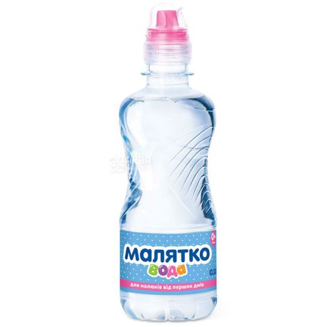 Water Malyatko, baby 0.33 l with pacifier, non-carbonated, PET, PAT