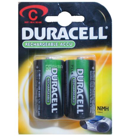 Duracell, C, 2200 mAh, 2 шт., Аккумулятори Ultra