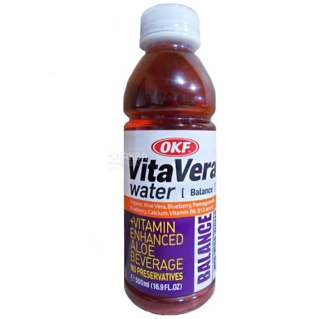 OKF, Vita Vera Water Balance, 0,5л, ОКФ, Водный баланс, Вода из сока алоэ, витаминизированная, негазированная, ПЭТ