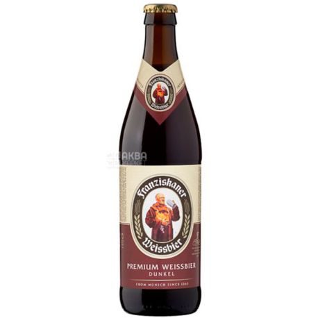 Franziskaner Hefe Dunkel, 0.5 л, Франсісканер, Пиво темне, нефільтроване, скло