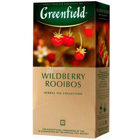 Greenfield, Wildberry Rooibos, 25 пак., Чай Гринфилд, Вайлдберриз Ройбуш, травяной, ройбуш-земляника-клюква