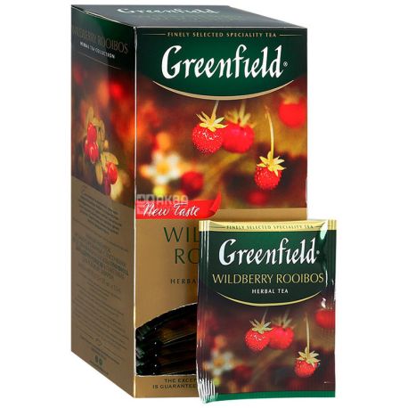 Greenfield, Wildberry Rooibos, 25 пак., Чай Грінфілд, Вайлдберріз Ройбуш, трав'яний, ройбуш-суниця-журавлина
