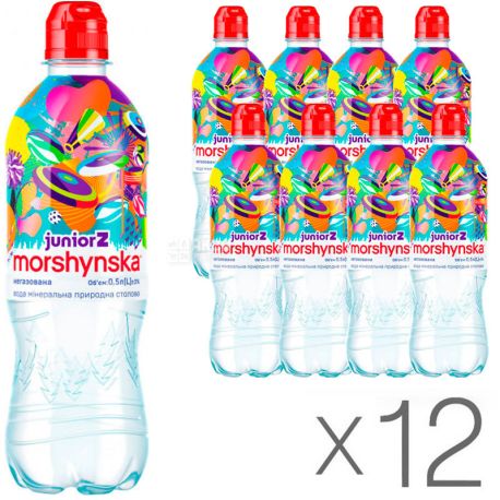 Моршинская, Junior Спорт, 0,5 л, Упаковка 12 шт., Вода Джуниор, негазированная, ПЭТ