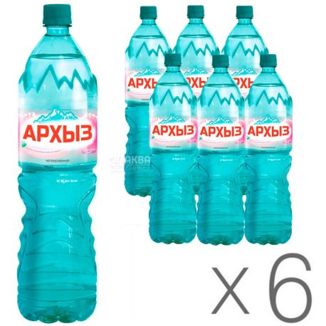 Архиз, 1,5 л, Упаковка 6 шт., Вода мінеральна негазована, ПЕТ