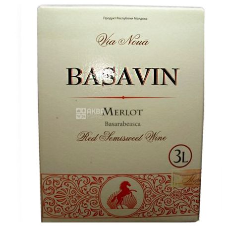 Basavin Merlot Вино, 3,0 л, Коробка
