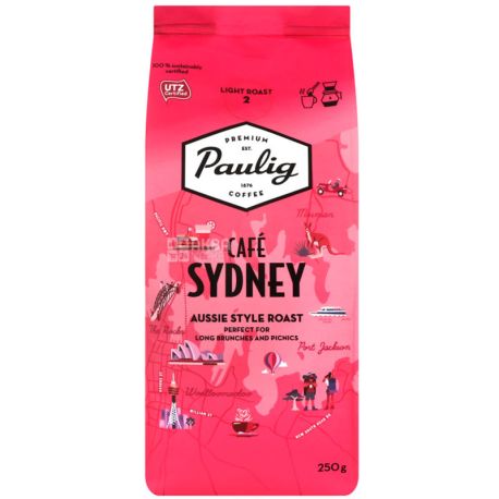 Paulig Cafe Sydney 250 г, Кофе Паулиг Кафе Сидней, светлой обжарки, молотый