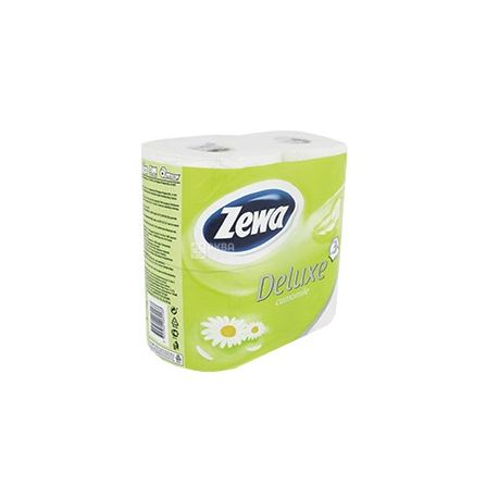 Zewa Deluxe, 4 рул., Туалетная бумага Делюкс, Ромашка, 3-х слойная