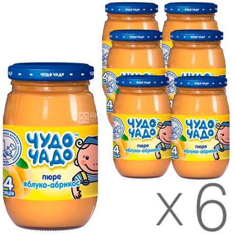 Wonderful child, Baby puree, apple-apricot with sugar, 170 g, pack of 6 pcs.