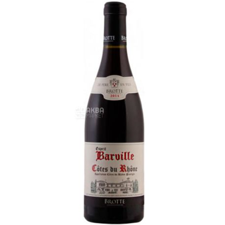 Brotte SA Cotes du Rhone Esprit Barville, Dry red wine, 0.75 L