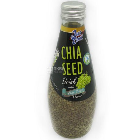 Jus Cool, Chia Seed, 0,3 л, Напиток соковый с белым виноградом, стекло