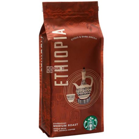 Starbucks Ethiopia, 250 г, Кава Старбакс Ефіопія, середнього обсмаження, в зернах