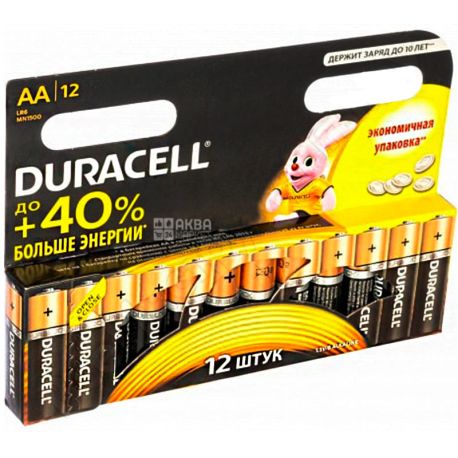 Duracell, 12 шт., АА, Батарейки, Basic
