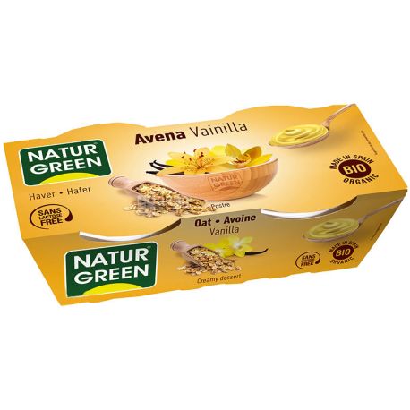NaturGreen, 2 шт. по 125 г, НатурГрин, Десерт органический овсяный с ванилью