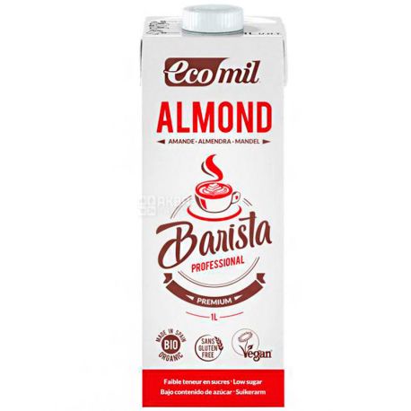 Ecomil, Almond Barista, 1 L, Ekomil, Barista Almond Herbal Drink, Low Sugar