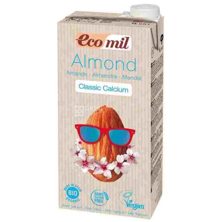 Ecomil, Classic Calcium, 1 L, Ekomil, Herbal Drink, Almonds with Calcium