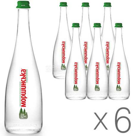 Моршинська Premium, 0,75 л, стекло, Упаковка 6 шт., Вода мінеральна слабогазована, скло