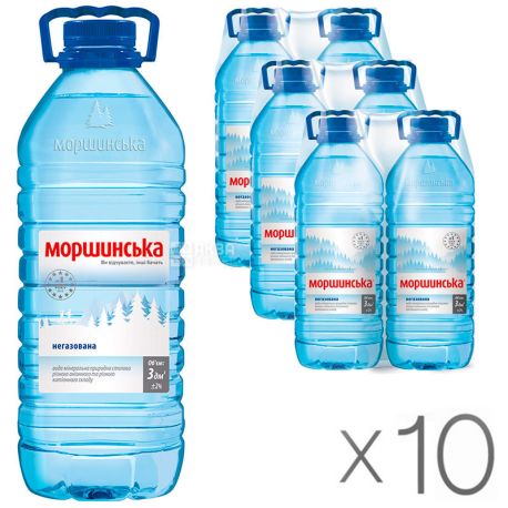 Моршинская, 3 л, Упаковка 10 шт., Вода минеральная негазированная, ПЭТ