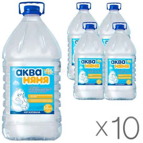 Aqua Nanny, Non-carbonated water, 5l, PET, packaging 10 pcs., PAT