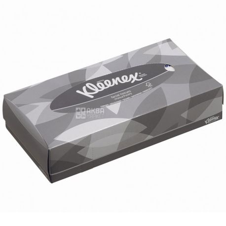 Kleenex, 100 шт., Серветки для обличчя Клінекс, двошарові, 21 х 18 см, білі