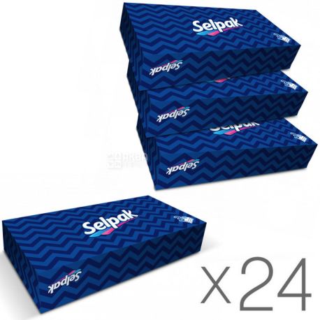 Selpak, Салфетки гигиенические Микс, трехслойные, 24 упаковки по 50 шт.