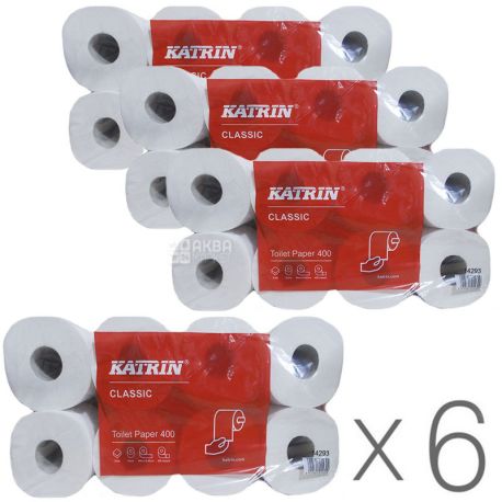 Katrin Classic, Упаковка 6 шт. по 8 рул., Туалетний папір Катрін Класік, 2-х шаровий