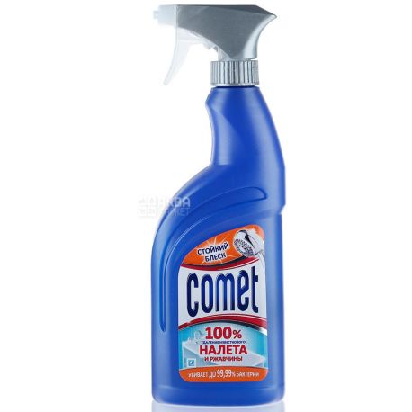 Comet, Спрей для чищення ванної кімнати, 100% видалення вапняного нальоту та іржі, 500 мл
