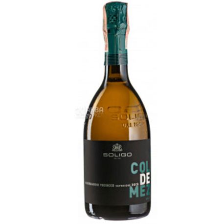 Soligo, Col de Mez Prosecco Valdobbiadene Brut, Игристое вино белое брют, 0,75 л